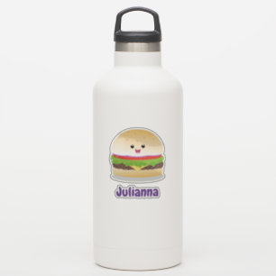 Cute happy kawaii hamburger cartoon