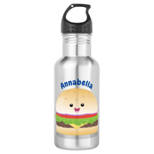 Cute happy kawaii hamburger cartoon 532 ml water bottle