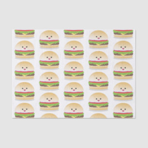 Cute happy kawaii hamburger cartoon tissue paper