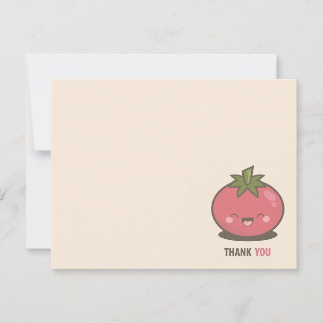 Cute Happy Kawaii Tomato Thank You (Front)
