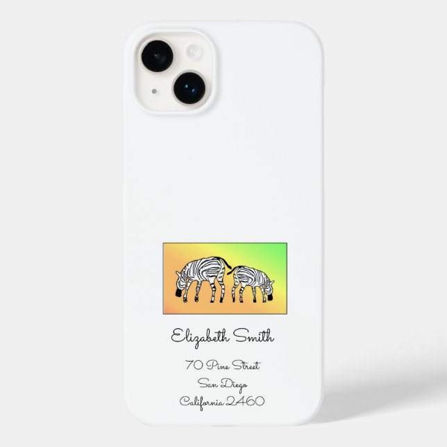 Cute Happy Kenyan Zebras iPhone / iPad case (Back)