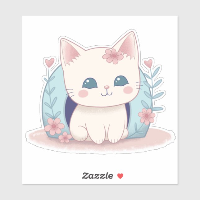 Cute, Happy Kitty with a New Home (Sheet)