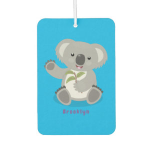 Cute happy koala waving cartoon illustration air freshener