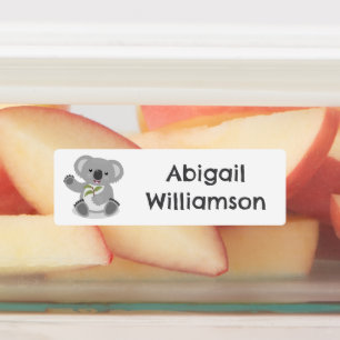 Cute happy koala waving cartoon personalized