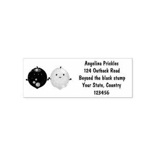 Cute happy lemon lime cartoon illustration self-inking stamp