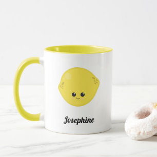 Cute Happy Lemon Monogram Mug