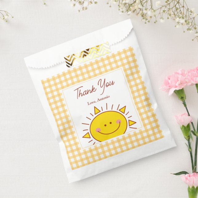 Cute Happy Little Sunshine Kids Birthday Thank You Favour Bag (Sealed)