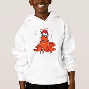 Cute happy lobster wearing Christmas hat cartoon