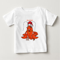 Cute happy lobster wearing Christmas hat cartoon