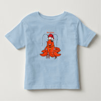 Cute happy lobster wearing Christmas hat cartoon