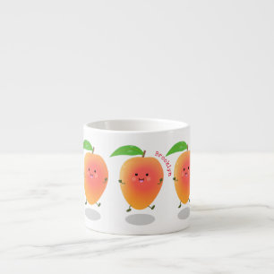 Cute happy mango cartoon illustration espresso cup