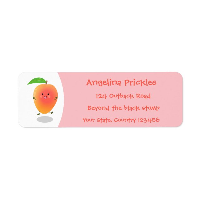 Cute happy mango yellow cartoon illustration (Front)