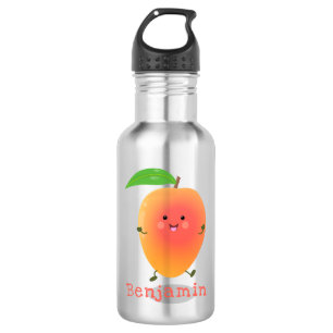 Cute happy mango yellow cartoon illustration 532 ml water bottle