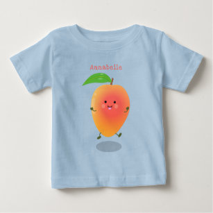 Cute happy mango yellow cartoon illustration baby T-Shirt