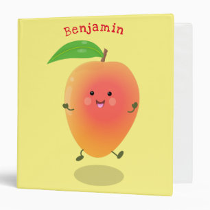 Cute happy mango yellow cartoon illustration binder