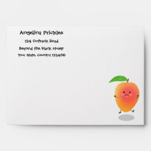 Cute happy mango yellow cartoon illustration envelope
