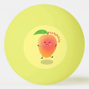Cute happy mango yellow cartoon illustration ping pong ball