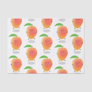 Cute happy mango yellow cartoon illustration tissue paper