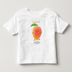 Cute happy mango yellow cartoon illustration toddler t-shirt