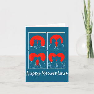 Cute Happy Meowentines Funny Cat Valentine's Card