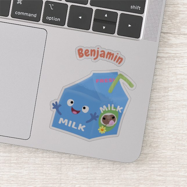 Cute happy milk carton character cartoon (Detail)