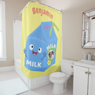 Cute happy milk carton character cartoon
