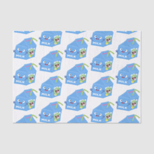 Cute happy milk carton character cartoon tissue paper