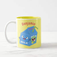 Cute happy milk carton character cartoon