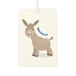 Cute happy miniature donkey cartoon illustration air freshener