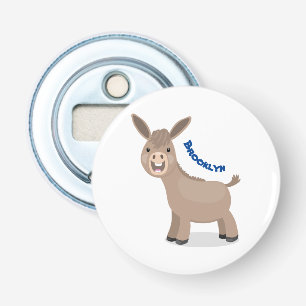 Cute happy miniature donkey cartoon illustration bottle opener