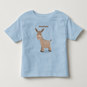 Cute happy miniature donkey cartoon illustration toddler t-shirt