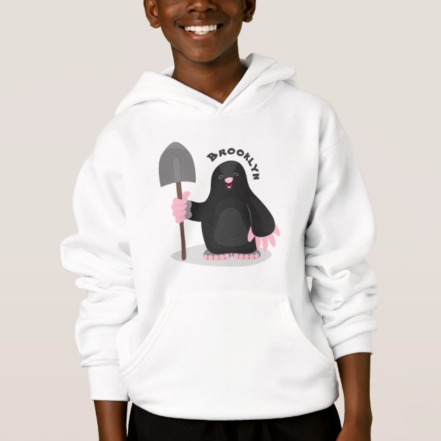 Cute happy mole cartoon illustration (Front)