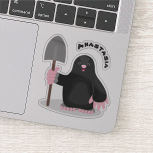 Cute happy mole cartoon illustration