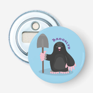 Cute happy mole cartoon illustration bottle opener