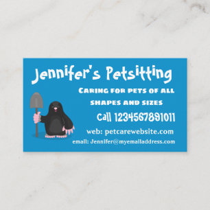 Cute happy mole cartoon illustration business card
