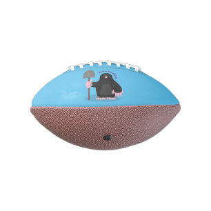 Cute happy mole cartoon illustration football