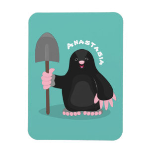 Cute happy mole cartoon illustration magnet
