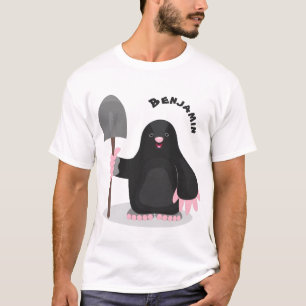 Cute happy mole cartoon illustration T-Shirt