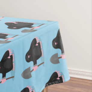 Cute happy mole cartoon illustration  tablecloth