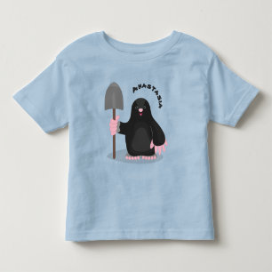 Cute happy mole cartoon illustration toddler t-shirt