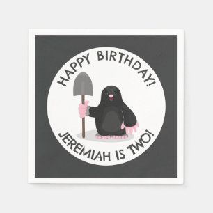 Cute happy mole personalized cartoon birthday napkin