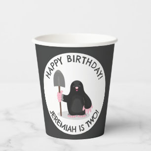 Cute happy mole personalized cartoon birthday paper cups