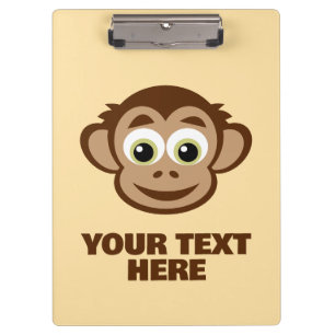 Cute happy monkey cartoon personalized kid's clipboard