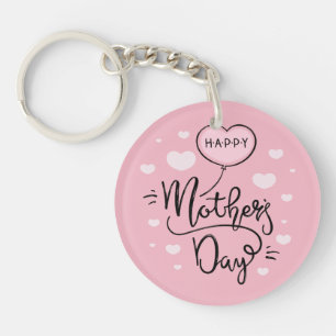 Cute Happy Mother's Day Calligraphy Keychain