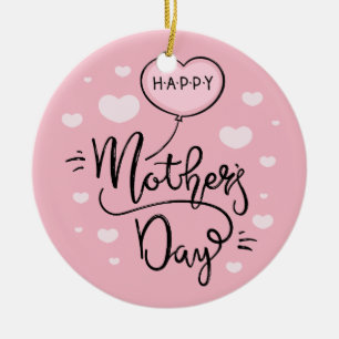 Cute Happy Mother's Day Calligraphy   Ornament