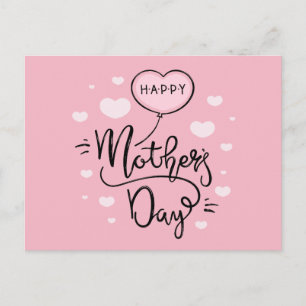Cute Happy Mother's Day Calligraphy Postcard