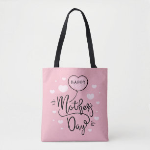 Cute Happy Mother's Day Calligraphy   Tote Bag