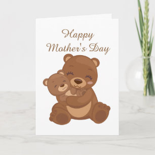 Cute Happy Mother's Day Holiday bears Card