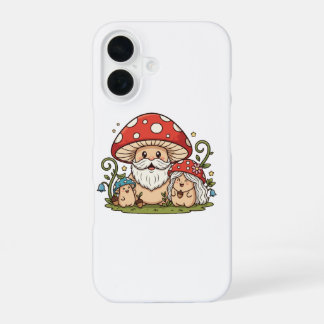 Cute Happy Mushroom Family Printed iPhone Case