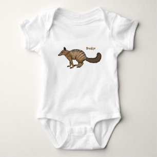 Cute happy numbat cartoon illustration baby bodysuit